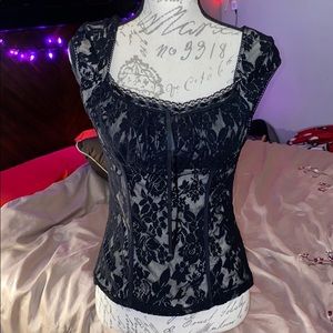 Black lace tank